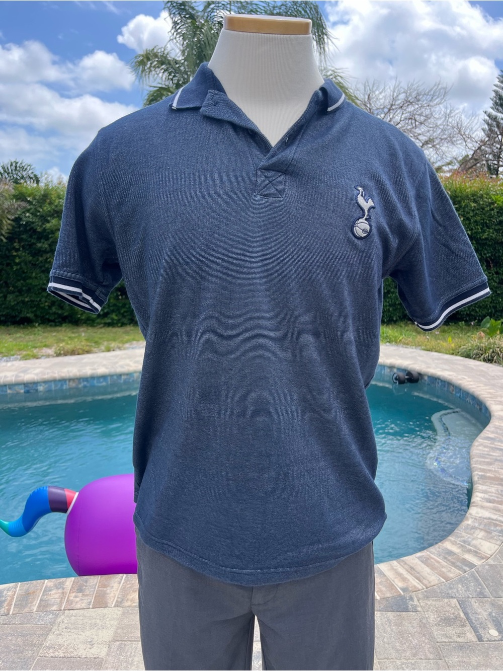 Tottenham Hotspur Navy Polo Shirt - Men's Casual Soccer Polo Medium
